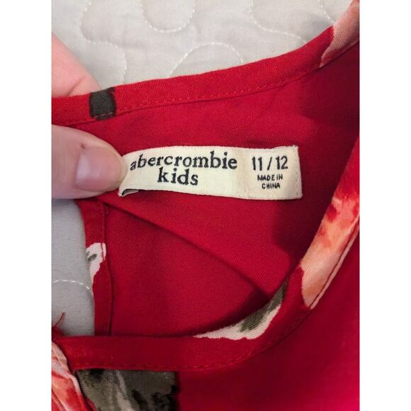 Abercrombie Kids Red Floral One-Piece Romper Long Sleeve Size 11/12 - Picture 3 of 10